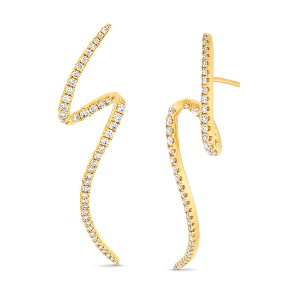 Diamond Swirl Drop Earrings
