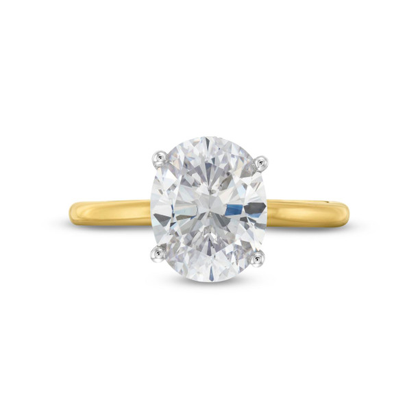 Solitaire Mixed Metal Hidden Halo Engagement Setting By Adorette