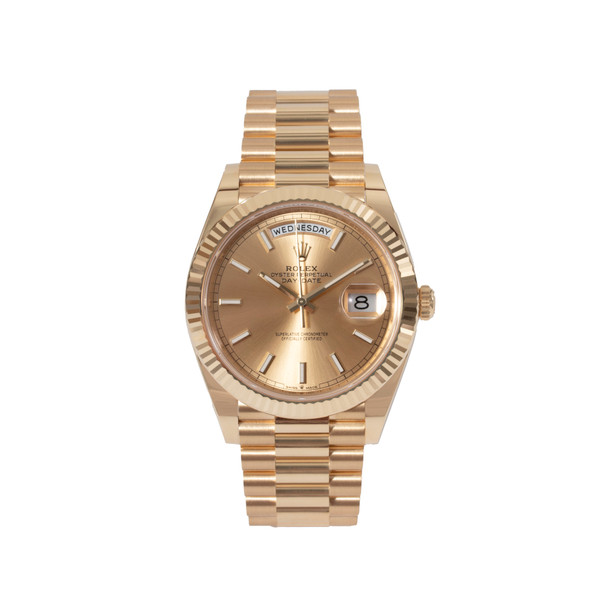 Rolex Day-Date 40 Champagne Dial Watch | Presidential | Yellow Gold