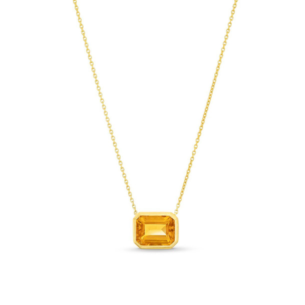 Citrine Bezel Pendant Necklace