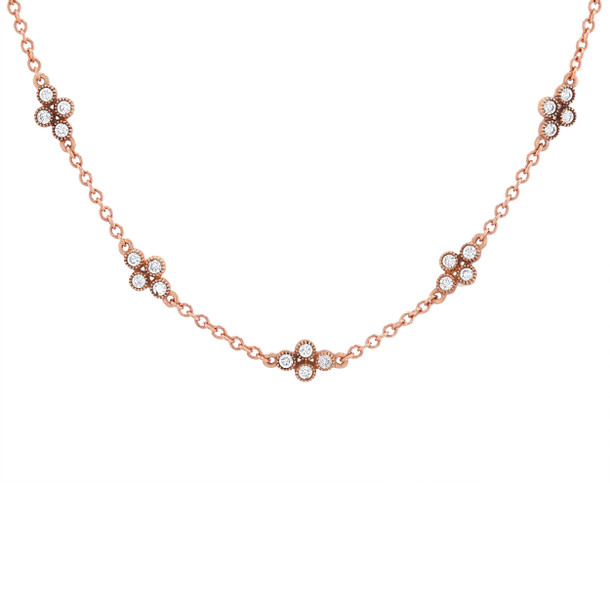 Diamond Clover Station Necklace