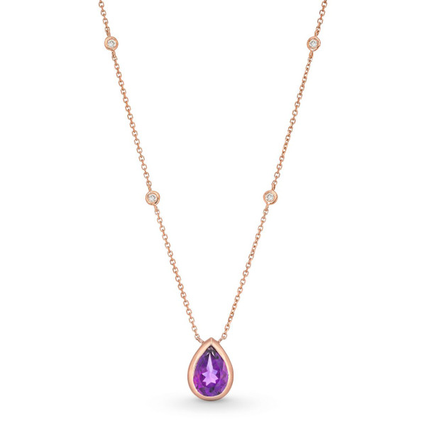 Pear Shape Amethyst Necklace