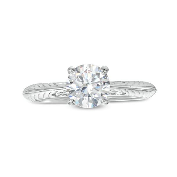 Engraved Solitaire Milgrain Engagement Setting (For 1ct Round)