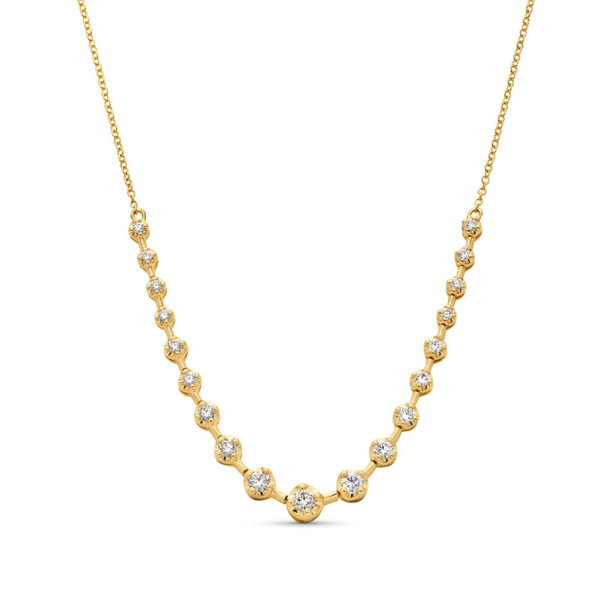 Graduated Illusion Diamond Station Necklace