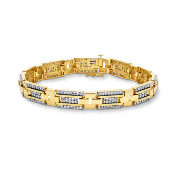 Gold Pave Diamond Link Bracelet
