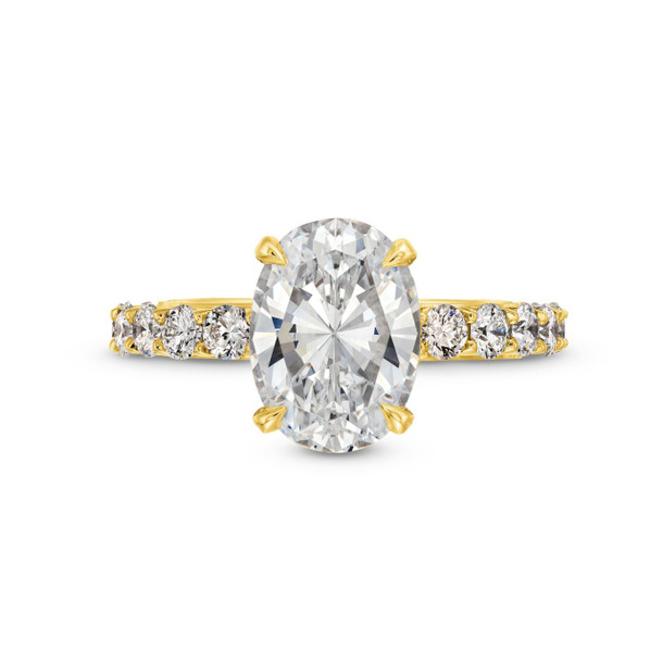 Michael M. Hidden Halo V-Prong 3/4 Way Diamond Engagement Setting