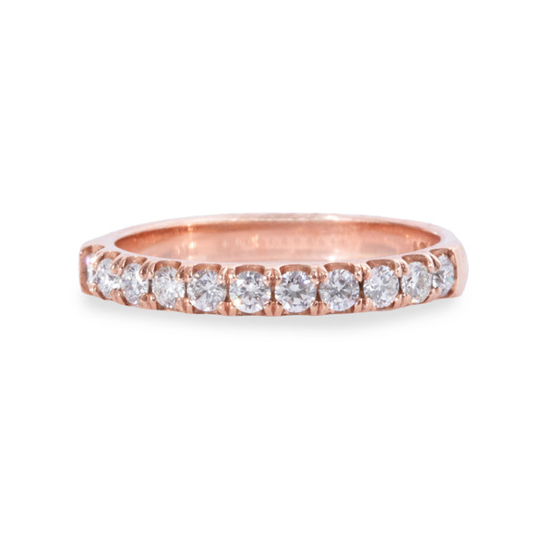 Rose Gold Shared Prong Diamond Wedding Band (0.44tw)