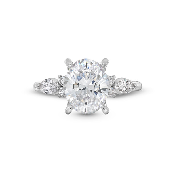 Uneek Marquise Round Side Stone Diamond Engagement Setting