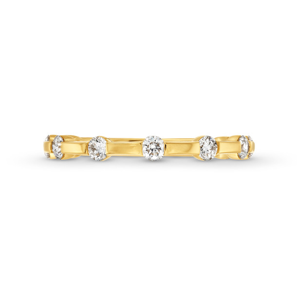 A. Jaffe High Polished Diamond Station Wedding Band