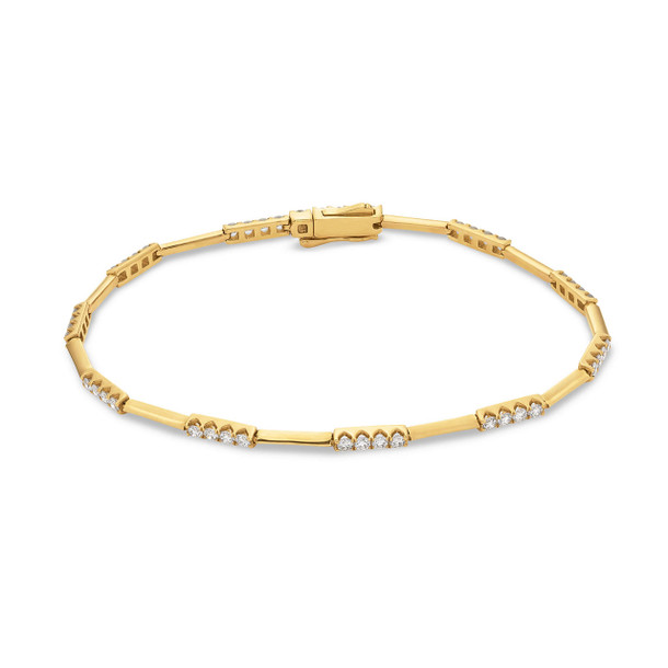 High Polished Diamond Station Bracelet