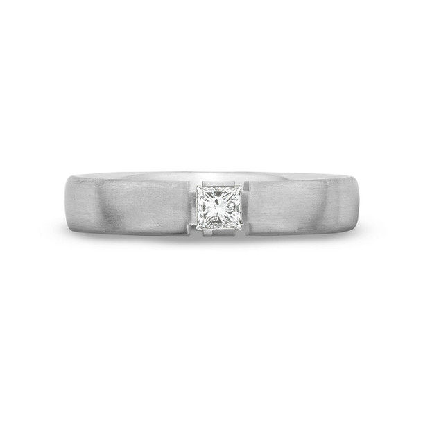 Satin 5mm Diamond Wedding Band