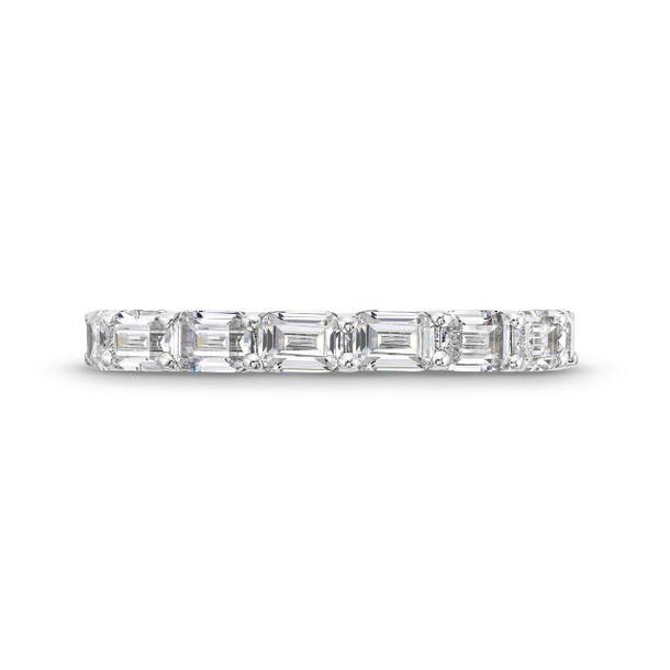 Emerald Diamond Horizontal Eternity Wedding Band