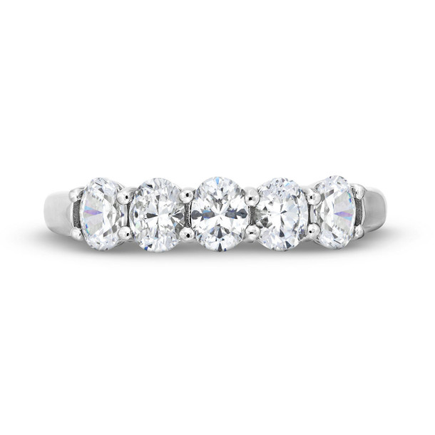 Five Stone Oval Diamond Wedding Band