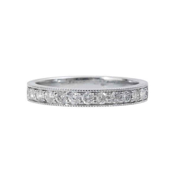 Beaded Milgrain Diamond Wedding Band (0.33tw)