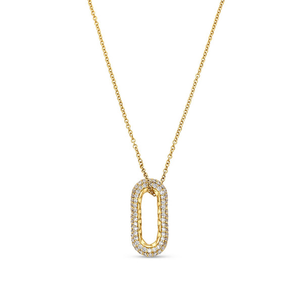 A. Jaffe Pave Open Oval Diamond Necklace