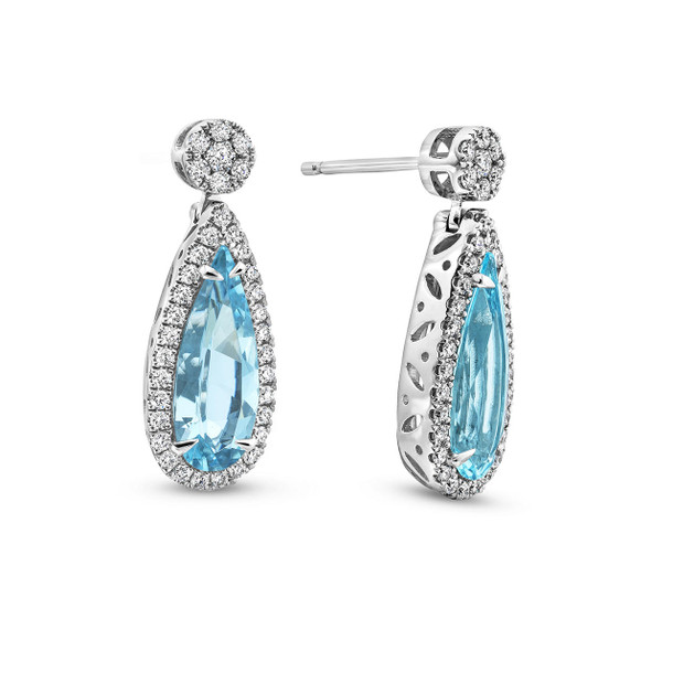 Pear Shape Aquamarine Drop Earrings