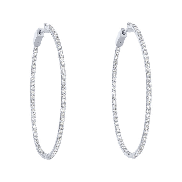 1.80 Inch Diamond Hoop Earrings