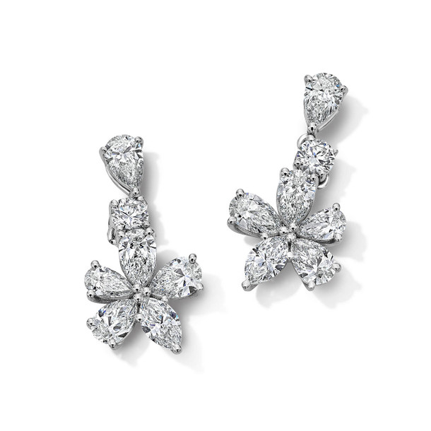 Flower Diamond Dangle Earrings (5.22tw)
