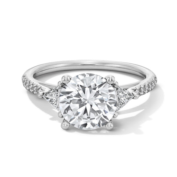 Sylvie Three Stone Trapezoid Side Diamond Engagement Setting