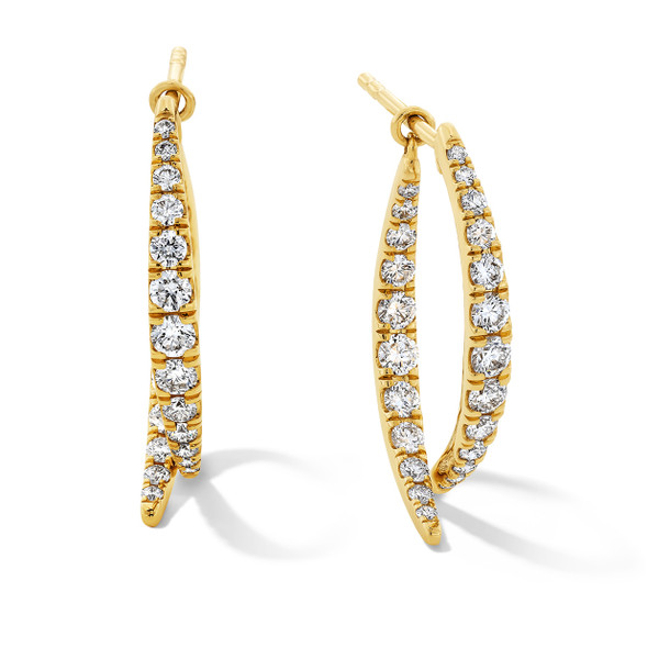 In/Out Diamond Curved  Earrings