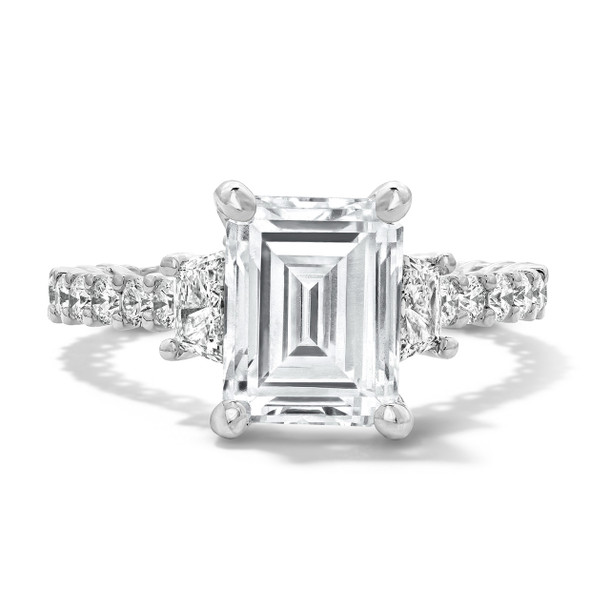 Verragio Three Stone Trapezoid Side Diamond Engagement Setting