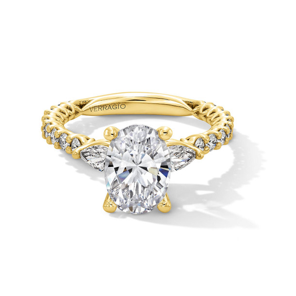 Verragio Three Stone Pear Side Diamond Engagement Setting