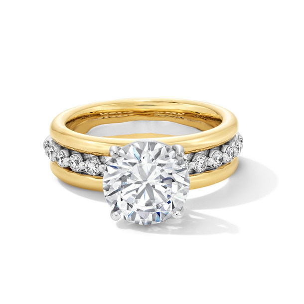Three Row Two Tone Diamond Engagement Setting