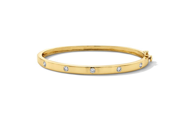 Etoile Bezel Diamond Bangle Bracelet