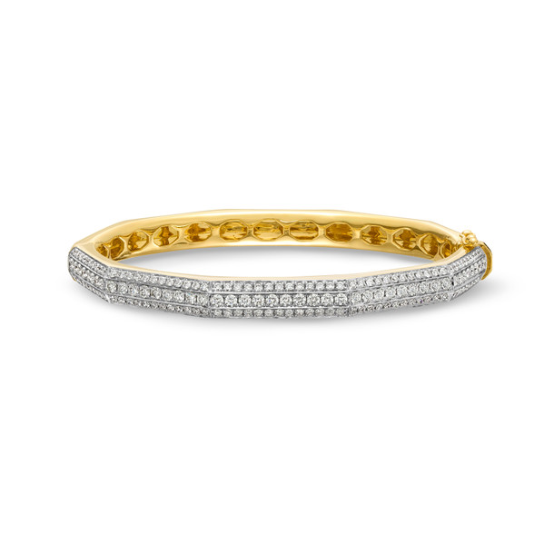 Hexagon Diamond Bangle Bracelet