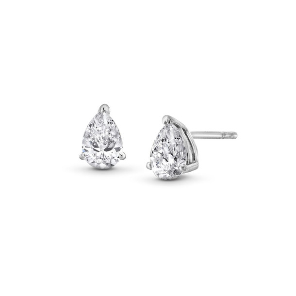 Pear Shaped Diamond Stud Earrings