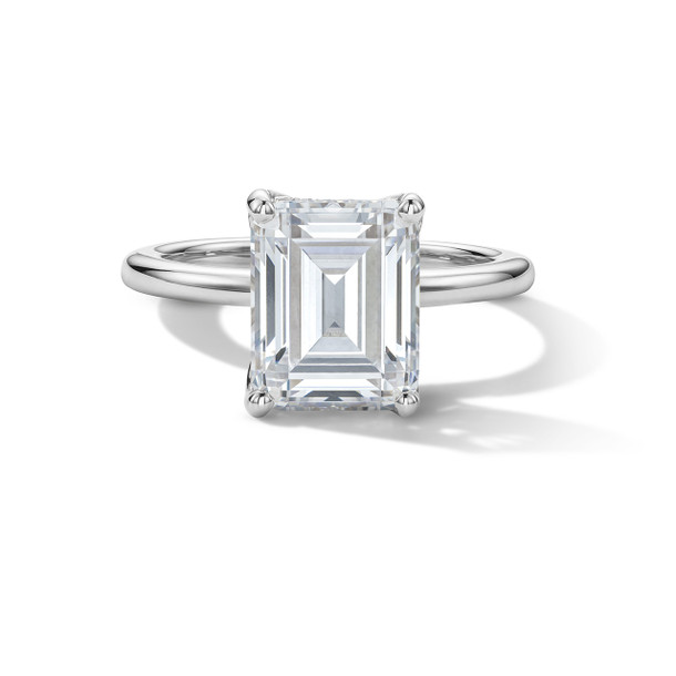 Tulip Prong Solitaire Hidden Halo Engagement Setting by Adorette