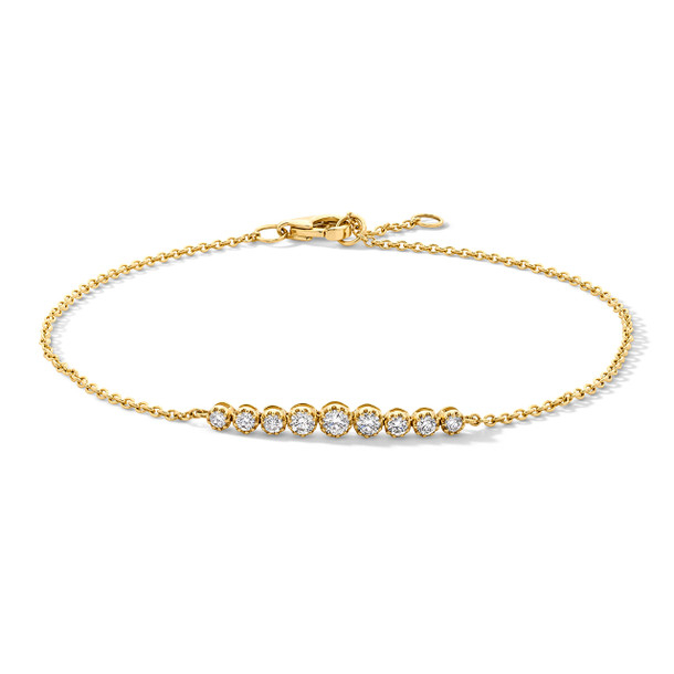 Graduated Milgrain Bezel Diamond Bracelet