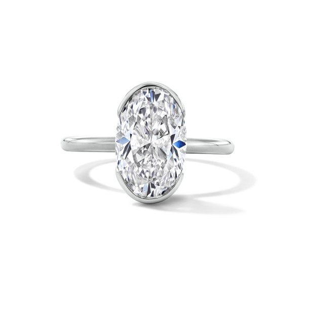 Half Bezel Solitaire Diamond Engagement Setting