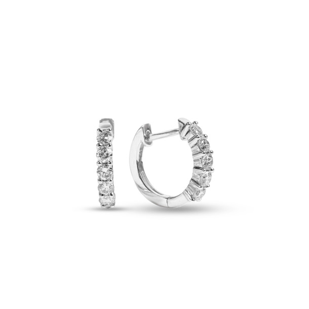 Diamond Hoop Huggie Earrings (0.50tw)