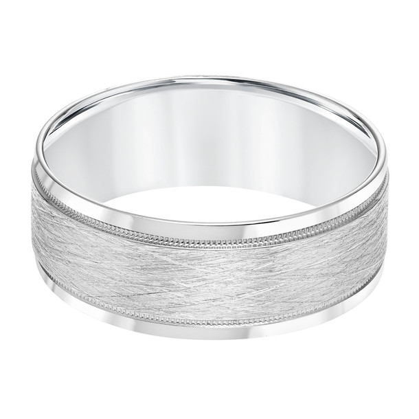 Textured Milgrain 8mm Wedding Band