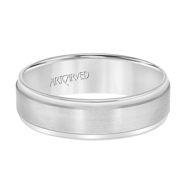 Matte Polished Bevel Edge 6.5mm Wedding Band