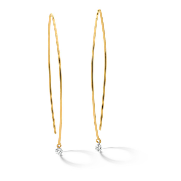 Elongated Diamond Drop Earrings