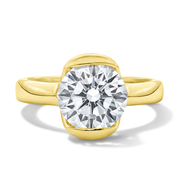 Half Bezel Solitaire Engagement Setting by Adorette