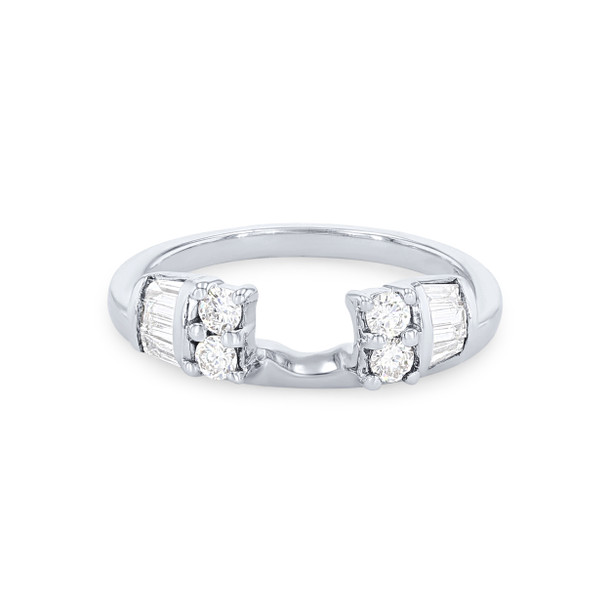 Bar Set Baguette and Round Diamond Ring Wrap by True Romance