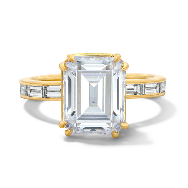 Michael M. Montage Double Prong Baguette Hidden Halo Engagement Setting