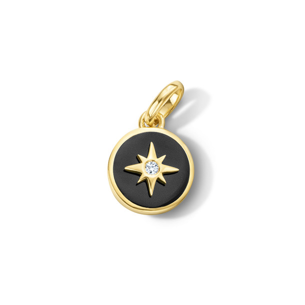 Black Onyx Diamond Small Starburst Charm
