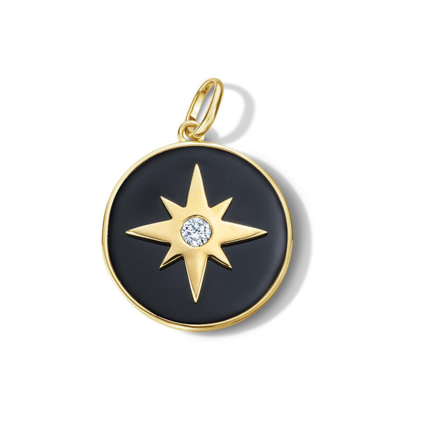 Black Onyx Diamond Large Starburst Charm