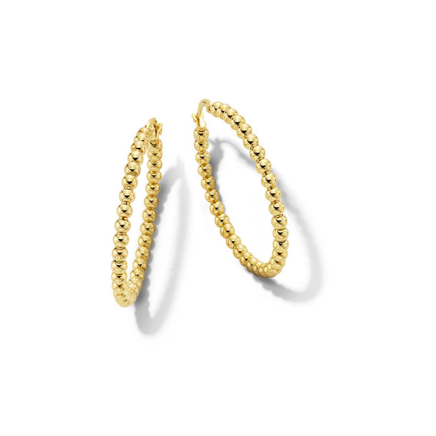 Gold Beaded Hoop Earrings
