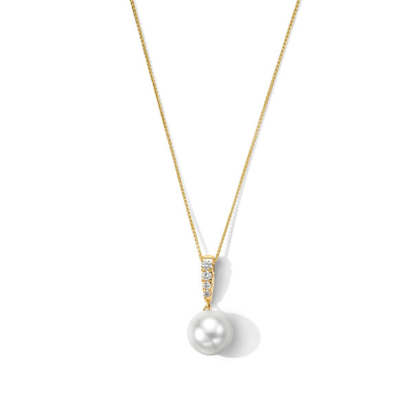 Pearl and Diamond Pendant Necklace