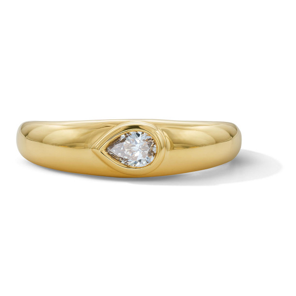 Pear Shaped Diamond Bezel Ring