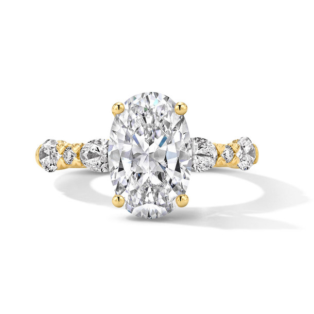 Uneek Oval & Round Side Diamond Engagement Setting