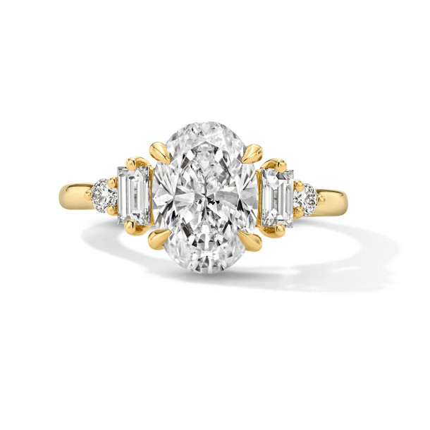 Uneek Emerald & Baguette Side Diamond Engagement Setting