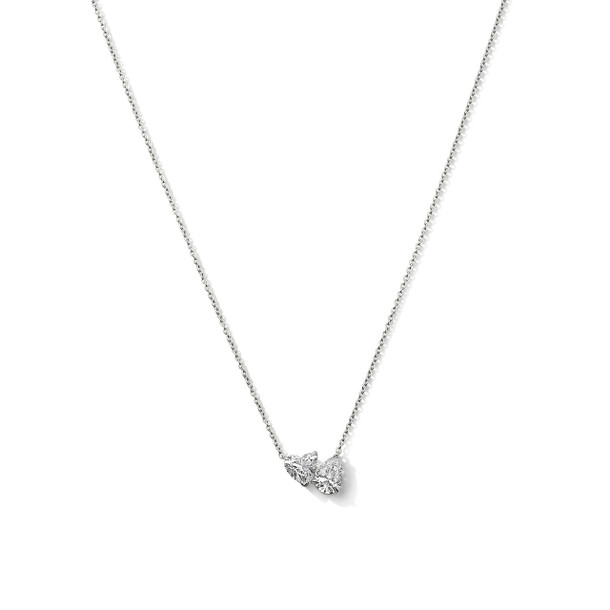 Lab Grown Pear & Heart Diamond Toi et Moi Necklace