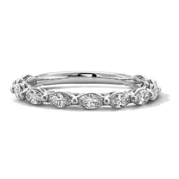 Tacori Sculpted Crescent Marquise Diamond 3/4 Way Wedding Band