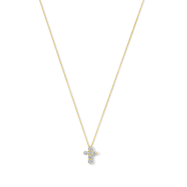 Round Diamond Large Cross Necklace